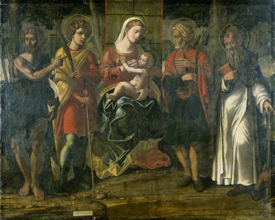 Madonna and Child with John the Baptist, Anthony and Other Saints by Italian School